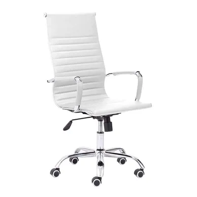 Adec Letter Silla de Oficina Simiel Piel Blanca