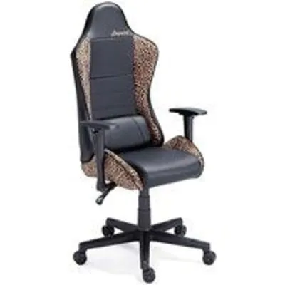 Adec Silla Gaming Jordan Altura Ajustable/reclinable+cojín Lumbar Negro/leopardo 123-133x70x70 Cm