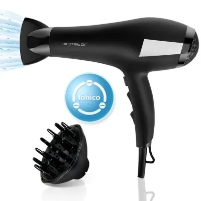 Aigostar Secador de Pelo Ionico 2200W 2 Velocidades Negro
