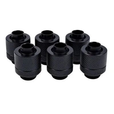 Alphacool 17228 G1/4 13/10mm Comp. Fittings 6-Pack Black