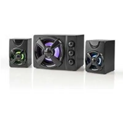 Altavoz Nedis GSPR31021BK 2.1 canales 11W USB Ecualizador LED Multicolor Negro