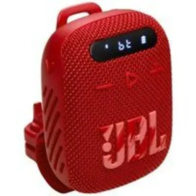 Altavoz portátil JBL Wind 3 Bluetooth Rojo, soporte para bicicleta/moto, visor LED, radio FM, MicroSD y AUX