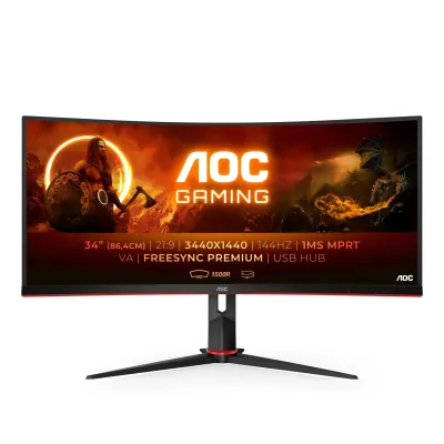 AOC CU34G2X/BK 34" 3440x1440 QHD LED Negro/Rojo