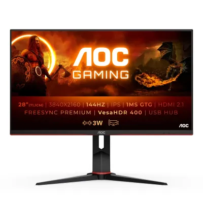 AOC G2 U28G2XU2/BK 28" 4K UHD LED Display Negro/Rojo