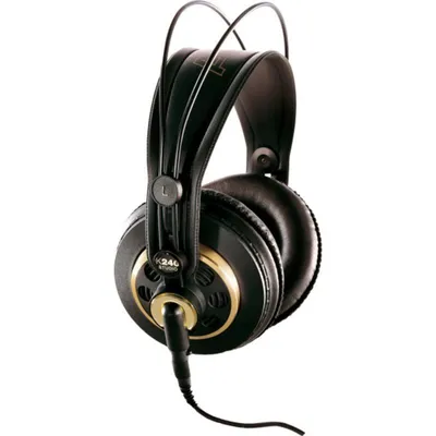 Auriculares AKG K240 Studio con cable, conectividad jack 3,5 mm y 6,5 mm, semiabiertos, para estudio, color negro y oro