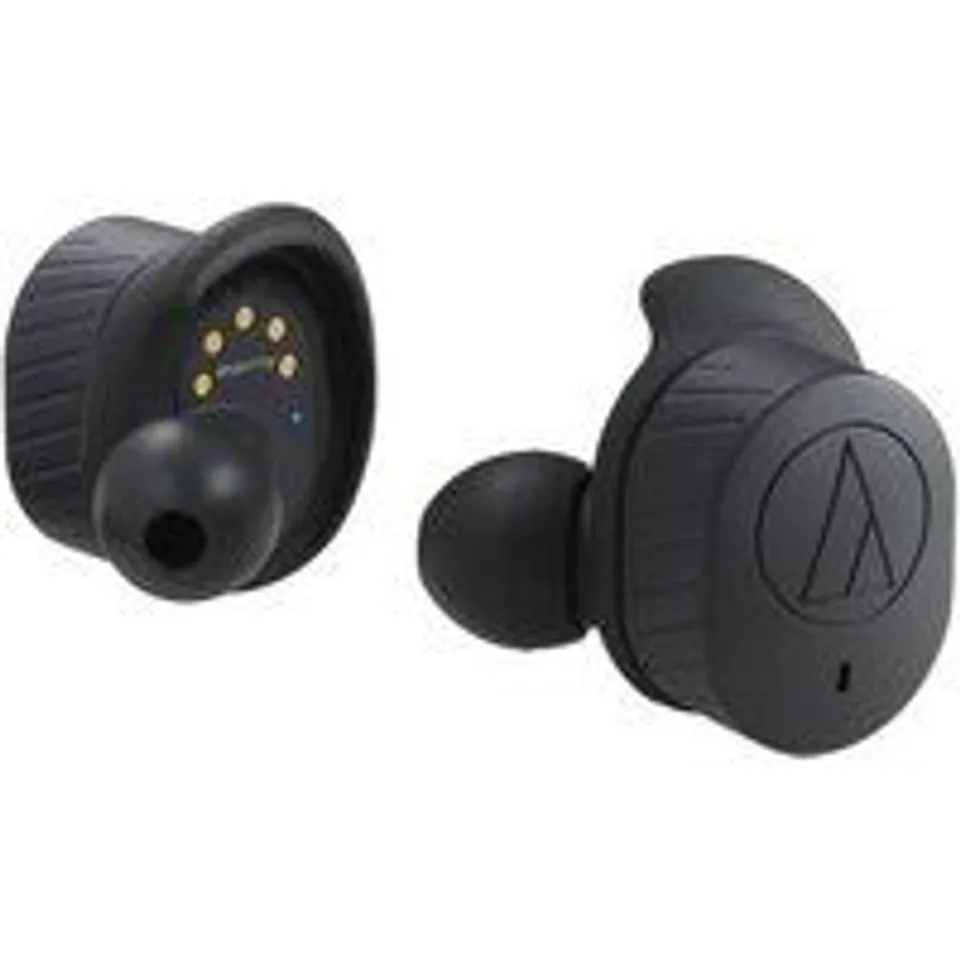 Auriculares Audio-Technica inalámbricos Bluetooth con micrófono y diseño deportivo negro