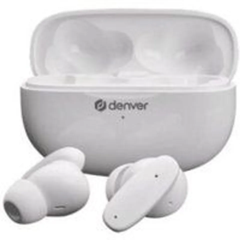 Auriculares Denver inalámbricos Bluetooth 5.3 con Cancelación de Ruido y 4 micrófonos blancos