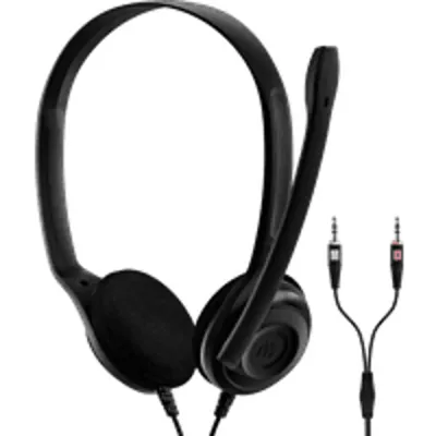 Auriculares Epos con cable, cancelación de ruido, micrófono y 2 Jack 3.5 mm negros