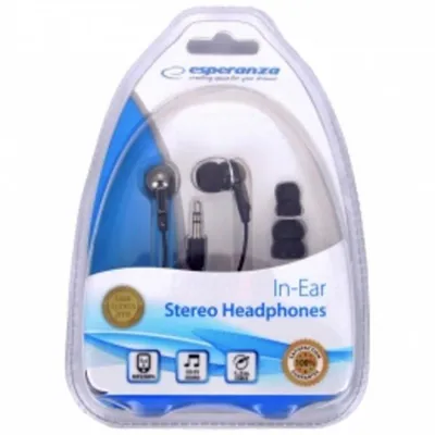 Auriculares Esperanza EH125 con cable Jack 3,5 mm Uso musical Intraurales Negros Grafito