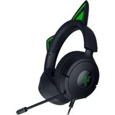 Auriculares Gaming Razer Kraken Kitty V3 X con cable orejas de gatito micrófono cardioide 40 mm negro