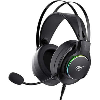 Auriculares Havit 6939119013585 con cable USB para gaming con micrófono y diadema negros