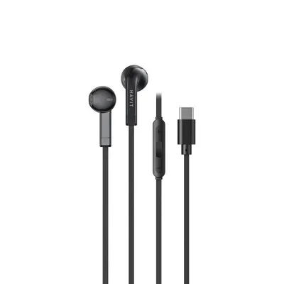 Auriculares Havit 6939119077808 con cable USB-C, In-ear para música, color negro