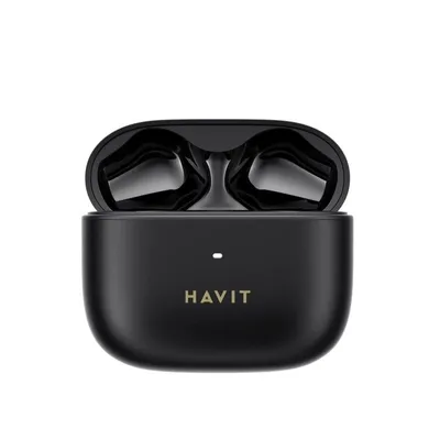 Auriculares Havit 6939119088200 inalámbricos Bluetooth con Cancelación Activa de Ruido, impermeables IPX4, Micrófono, negros