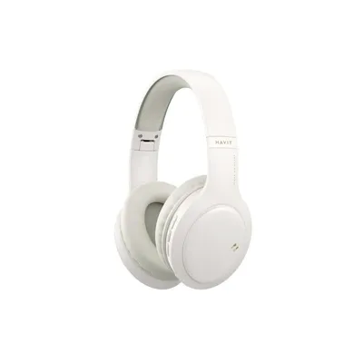 Auriculares Havit 6939119098315 inalámbricos y con cable Bluetooth 5.1 para llamadas y música, plegables beige