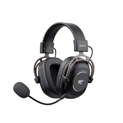 Auriculares Havit H2002YG inalámbricos y con cable Bluetooth para gaming con micrófono, negro y ocre