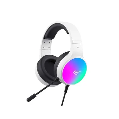 Auriculares Havit H2043U con cable USB para gaming, micrófono tipo boom, negro y blanco