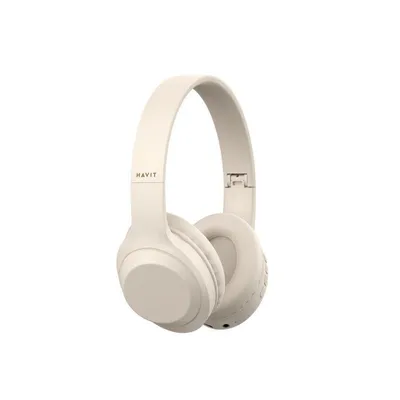 Auriculares Havit H628BT inalámbricos y con cable Bluetooth para música, plegables, color beige