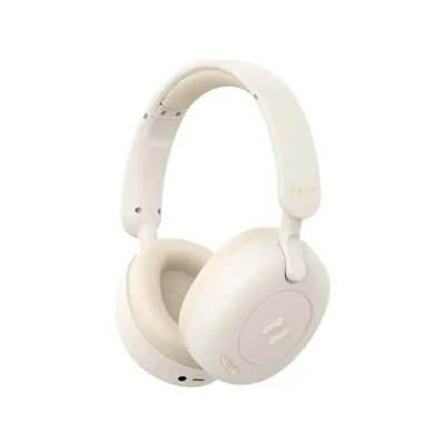 Auriculares Havit H655BT inalámbricos y con cable Bluetooth con Cancelación Activa de Ruido Micrófono color beige