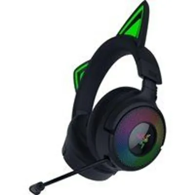 Auriculares Inalámbricos Razer Kraken Kitty V3 Pro inalámbricos HyperSpeed RGB con orejas de gato, micrófono y THX Spatial Audio negros