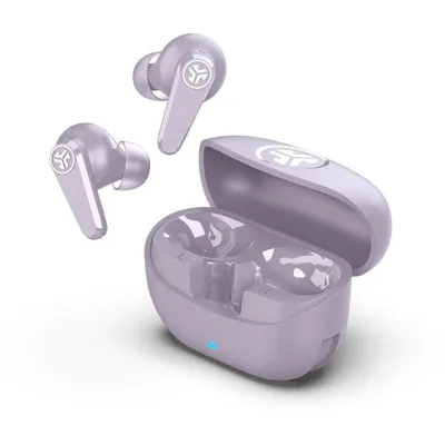 Auriculares JLab Go Pods ANC inalámbricos Bluetooth con Cancelación de Ruido, micrófono, control táctil, protección IP55, color lila