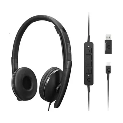 Auriculares Lenovo 4XD1M39029 con cable USB-C Circumaurales con Micrófono y Cancelación de Ruido Negros