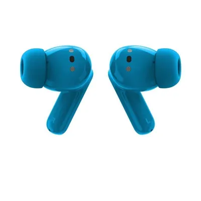 Auriculares Motorola Moto Buds Bass inalámbricos Bluetooth con Cancelación Activa de Ruido, triple micrófono y protección repelente al agua, azul