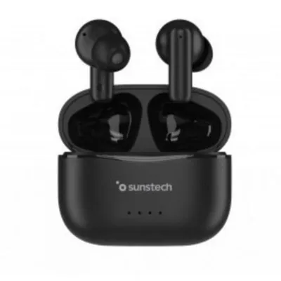 Auriculares Sunstech Wavepods One inalámbricos Bluetooth 5.3 con micrófono y estuche de carga negros