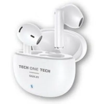 Auriculares Tech One Tech inalámbricos Bluetooth 5.3 IPX5 Hi-Fi con estuche de carga blancos