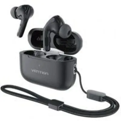 Auriculares Vention inalámbricos Bluetooth 5.4 con estuche de carga, IPX4 y 30 h batería, negros