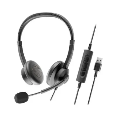 Axtel Auriculares con cable USB-A/USB-C y micrófono para oficina y llamadas