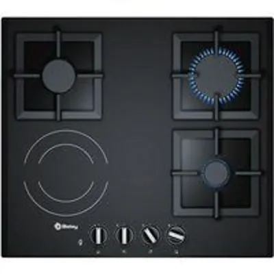 Balay 3ETG667HB Encimera Mixta 3 Zonas + 1 Zona Vitro Negra