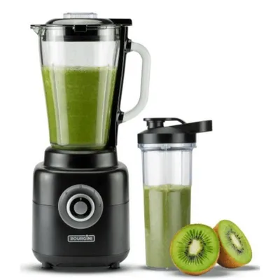 Batidora de vaso Bourgini 21.3002.00 1000 W 1,75 L Vidrio 4 velocidades Negra