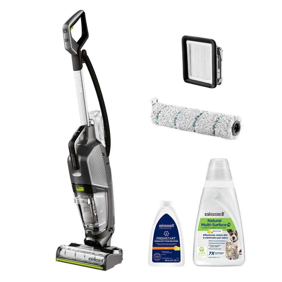 Bissell CrossWave HydroSteam PET Select Aspiradora vertical Corriente alterna Seca y húmeda Sin bolsa 0 L 1100 W Gris