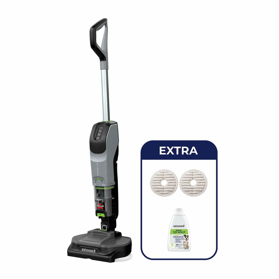 Bissell SpinWave + Vac Pet Select Aspiradora escoba Batería Seca y húmeda Sin bolsa 0 L 370 W Negro, Gris, Cal