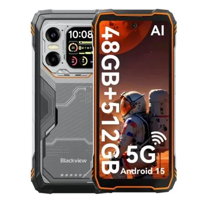 Blackview XPLORE 1 16GB 512GB 6.78" IPS 120Hz 5G Dual SIM Cámara 64MP Batería 20000mAh Android 15 Naranja