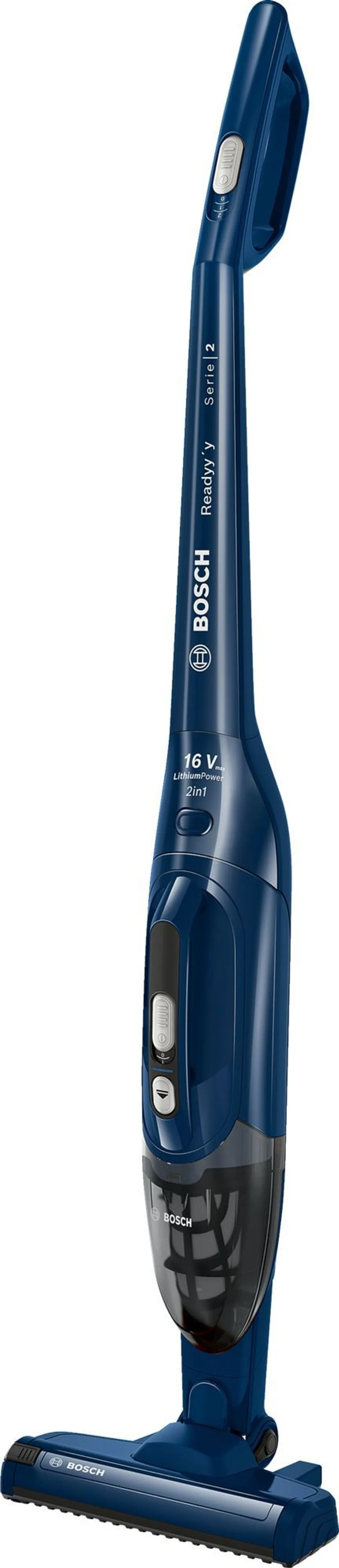Bosch Serie 2 BBHF216 aspiradora de pie y escoba eléctrica Aspiradora escoba 2 en 1 Batería Secar Sin bolsa Azul