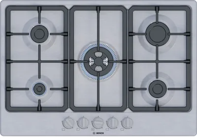 Bosch Serie 4 PGQ7B5K90 hobs Acero inoxidable Integrado 75 cm Encimera de gas 5 zona(s)