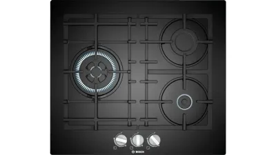 Bosch Serie 4 PNC6B6B90 hobs Negro Integrado 60 cm Encimera de gas 3 zona(s)