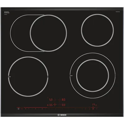 Bosch Serie 8 PKN675DP1D hobs Negro, Acero inoxidable Integrado Cerámico 4 zona(s)