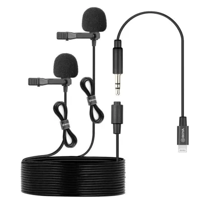Boya BY-M2D Micrófono Lavalier Dual Omnidireccional Lightning iOS