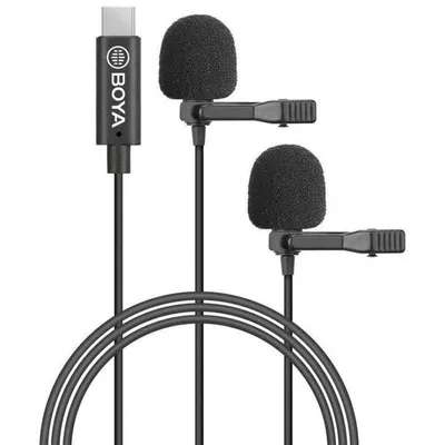 Boya BY-M3D Micrófono Lavalier Dual Omnidireccional USB-C Android