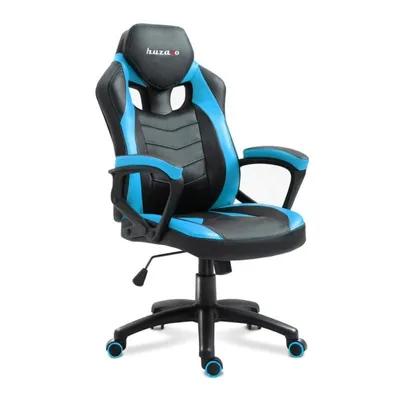 Butaca Gaming Huzaro FORCE 2.5 Reposabrazos Duro Cuero Altura Ajustable Negro Azul