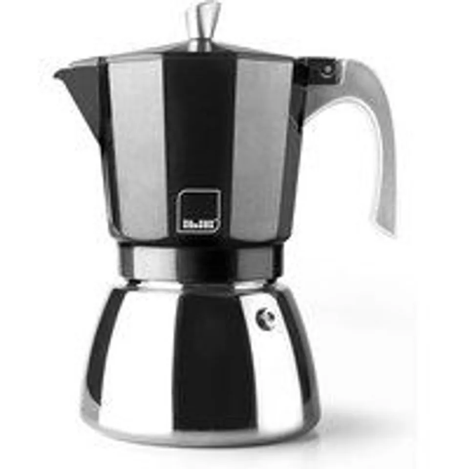 Cafetera Aluminio Fundido Ibili Elba 0,3L Inox base 11cm negra resistente