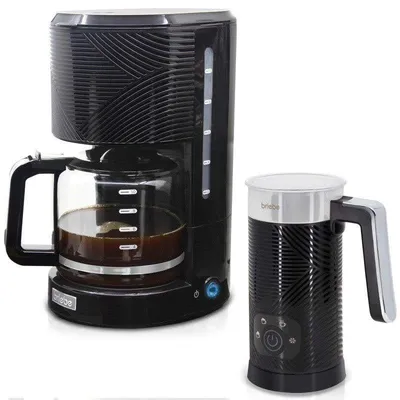 Cafetera de Goteo Briebe Skt1188blk Elegance 10 Tazas con Espumador de Leche 4 Funciones