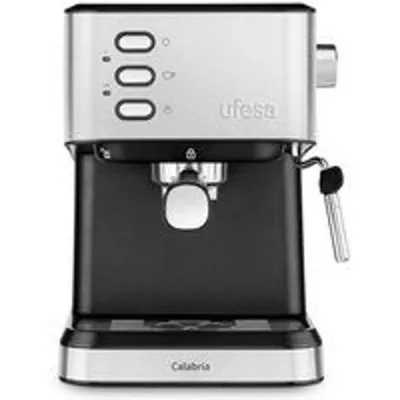 Cafetera Espresso Ufesa Calabria 1,5L 20 bares acero inoxidable con vaporizador y calienta-tazas