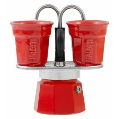 Cafetera Italiana Bialetti Mini Express 0,09 L Roja 2 tazas Aluminio