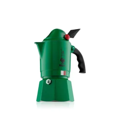 Cafetera Italiana Bialetti Moka Break Alpina 3 tazas aluminio verde