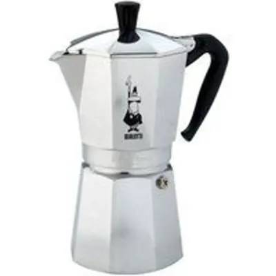 Cafetera Italiana Bialetti Moka Express 0,55L Aluminio 9 tazas Mango de Madera