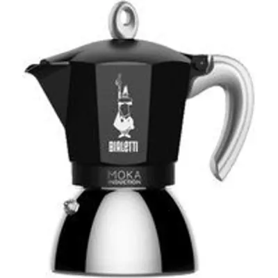 Cafetera Italiana Bialetti Moka Induction 0,9 L Negra 4 Tazas Aluminio/PP Apta Inducción