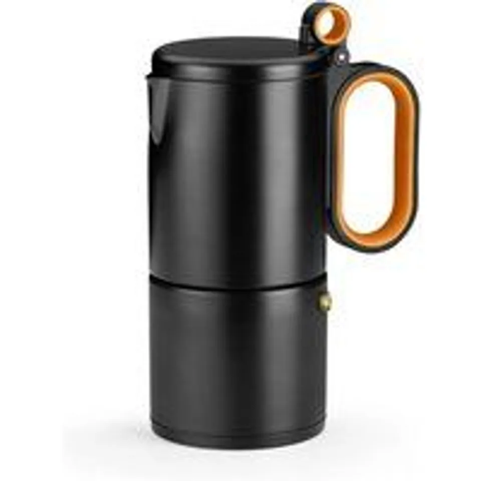 Cafetera Italiana BRA Efficient 14 tazas 0,18L acero inoxidable Full Induction naranja-negro